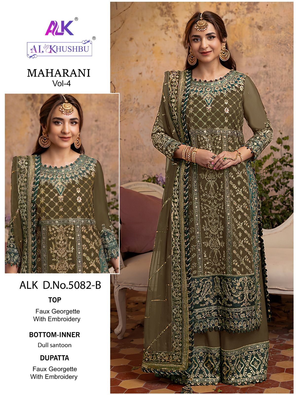 Maharani Vol 4 5082 A To D By Al Khushbu Wedding Bridal Wear Pakistani Suits Wholesale Online
